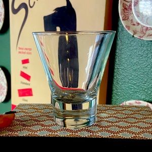 Set of 4 Martini Glasses Heavy Thick Walled Weighted Bottom Stemless 4.5”